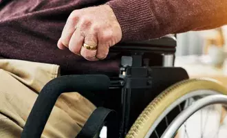 Elderley man in wheelchair