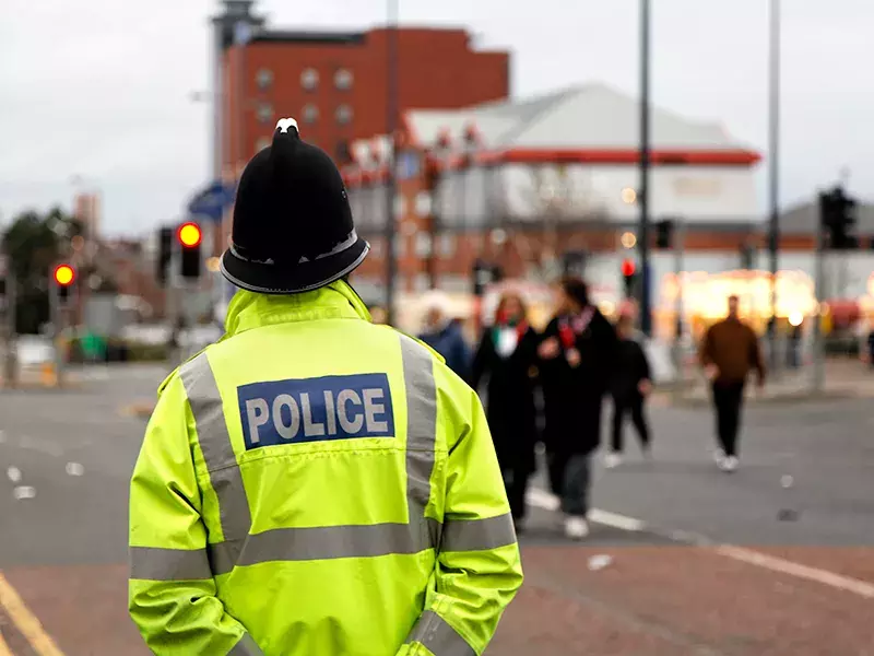 Industry-specific services A police officer looking ahead