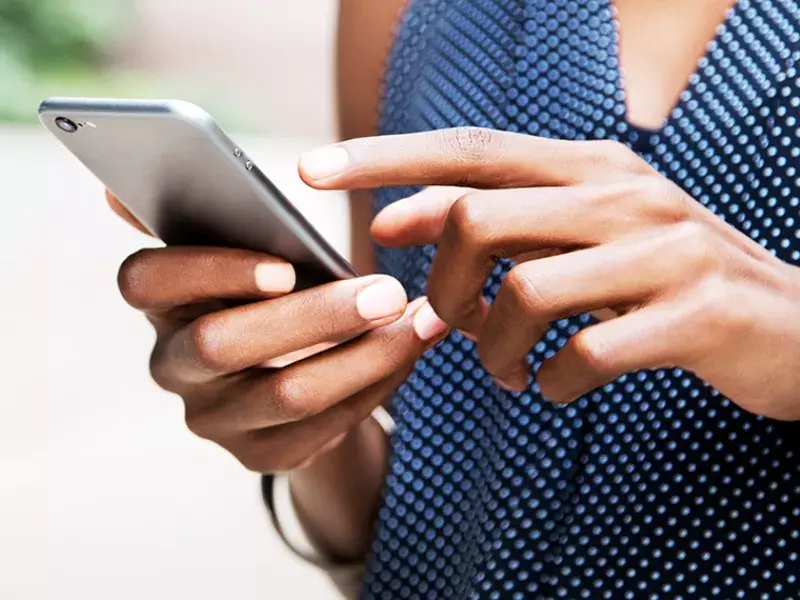 Finance and payment software Person using phone