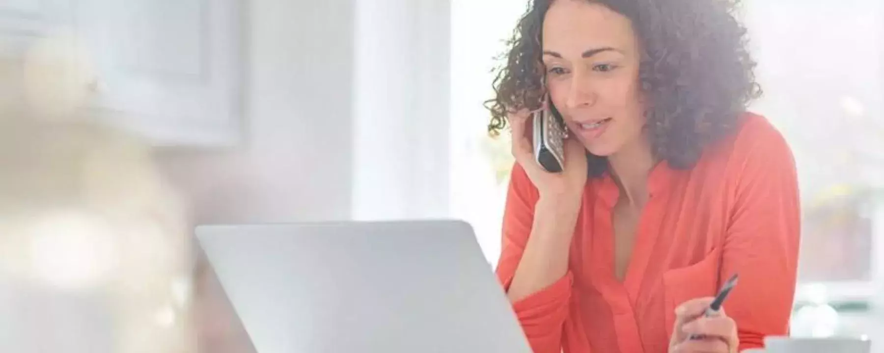 Personalised journeys women using phone - 1800*720